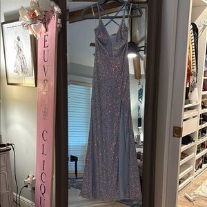 Sparkling Evening Gown with Slit